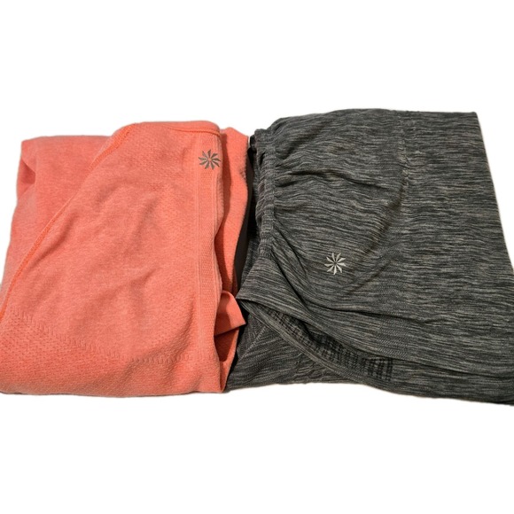 Athleta Tops - Athleta 2 Piece Bundle Orange Outdoors Gym And Speedlight Seamless Stretch Small